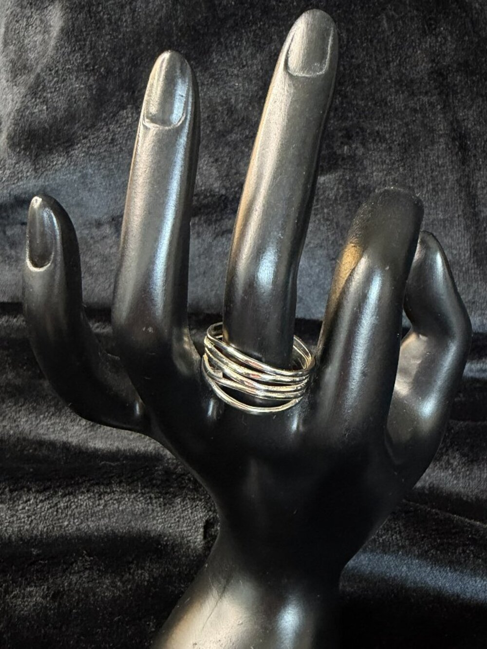 Sterling Silver Wavy Ring, Size 9